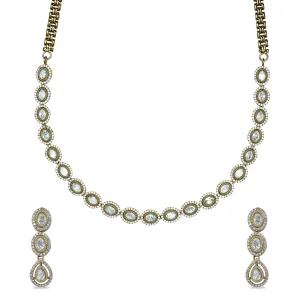 Classic Polki Tennis Necklace Set