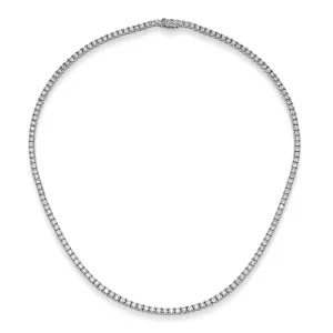 10.00 ct Round Brilliant Cut Lab Grown Diamond Tennis Necklace in 14k White Gold