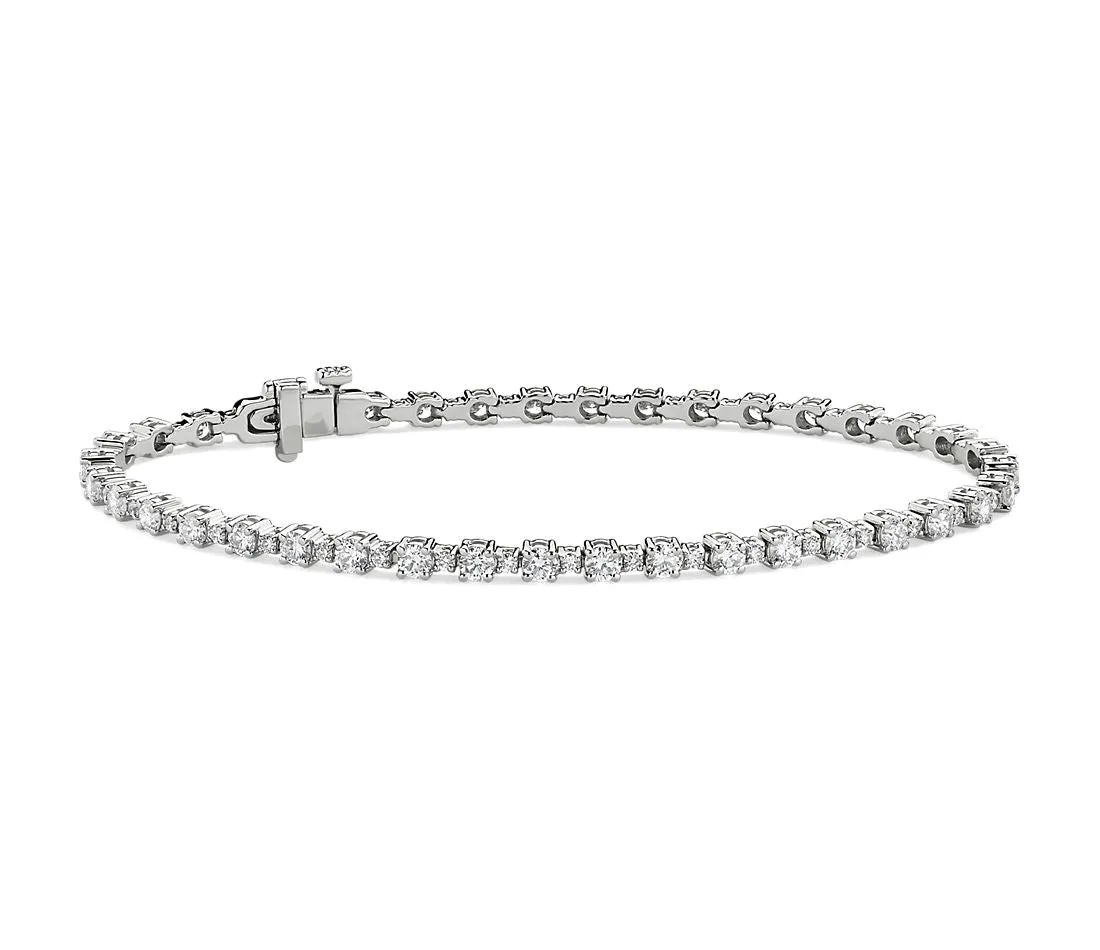 10.00 CTW Dazzling Alternating Tennis Bracelet in .925 Sterling Silver, Created Moissanite