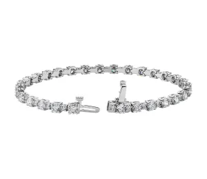 10.00 CTW Dazzling Alternating Tennis Bracelet in .925 Sterling Silver, Created Moissanite