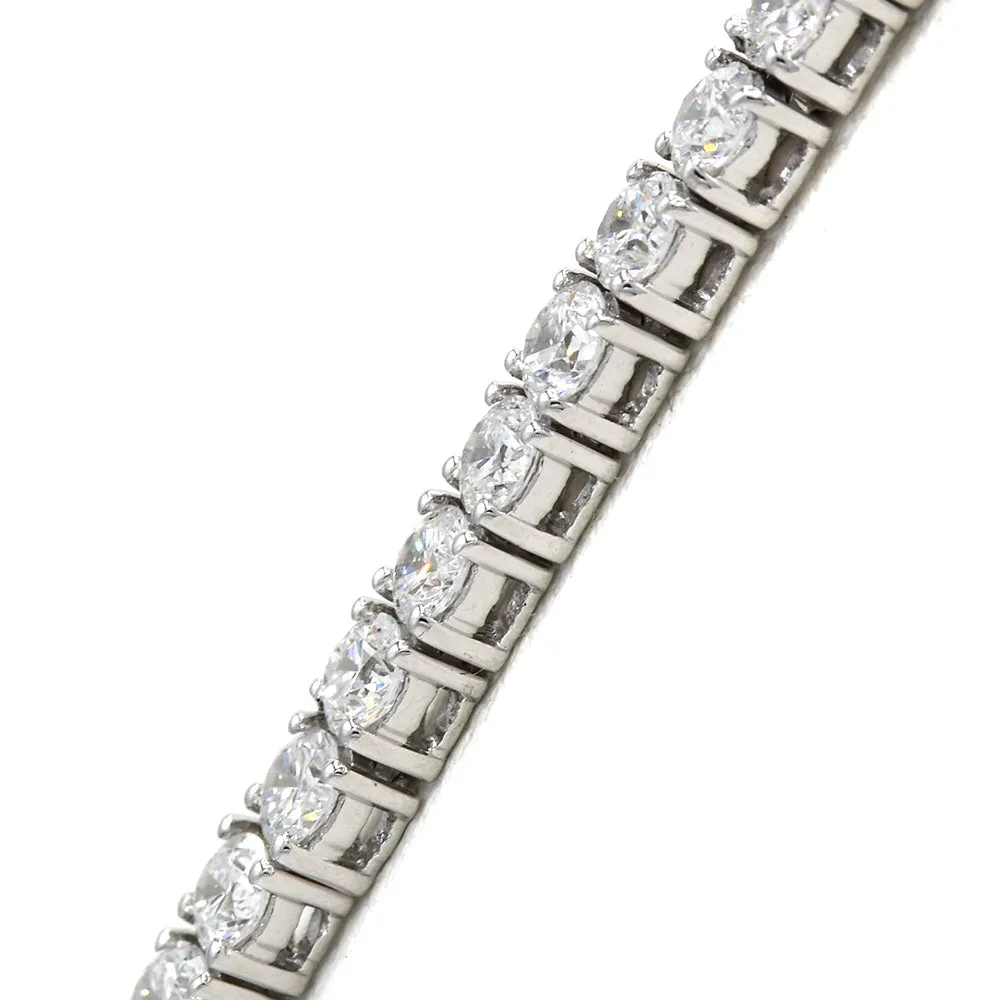 18 inch 20cttw Lab Grown Round Diamond Tennis Necklace in 14k White Gold