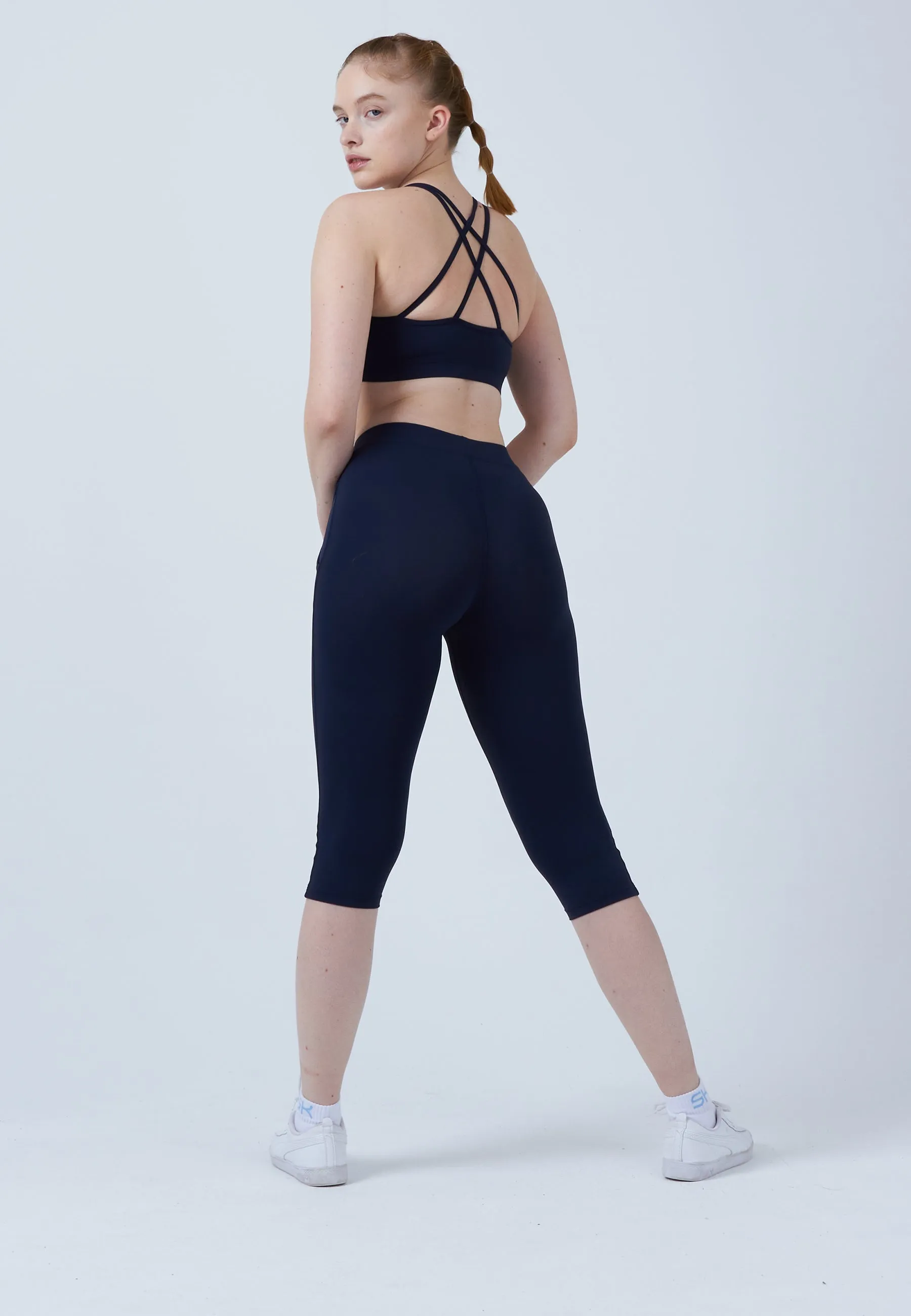 3/4 Tennis Leggings with pockets, navy blue