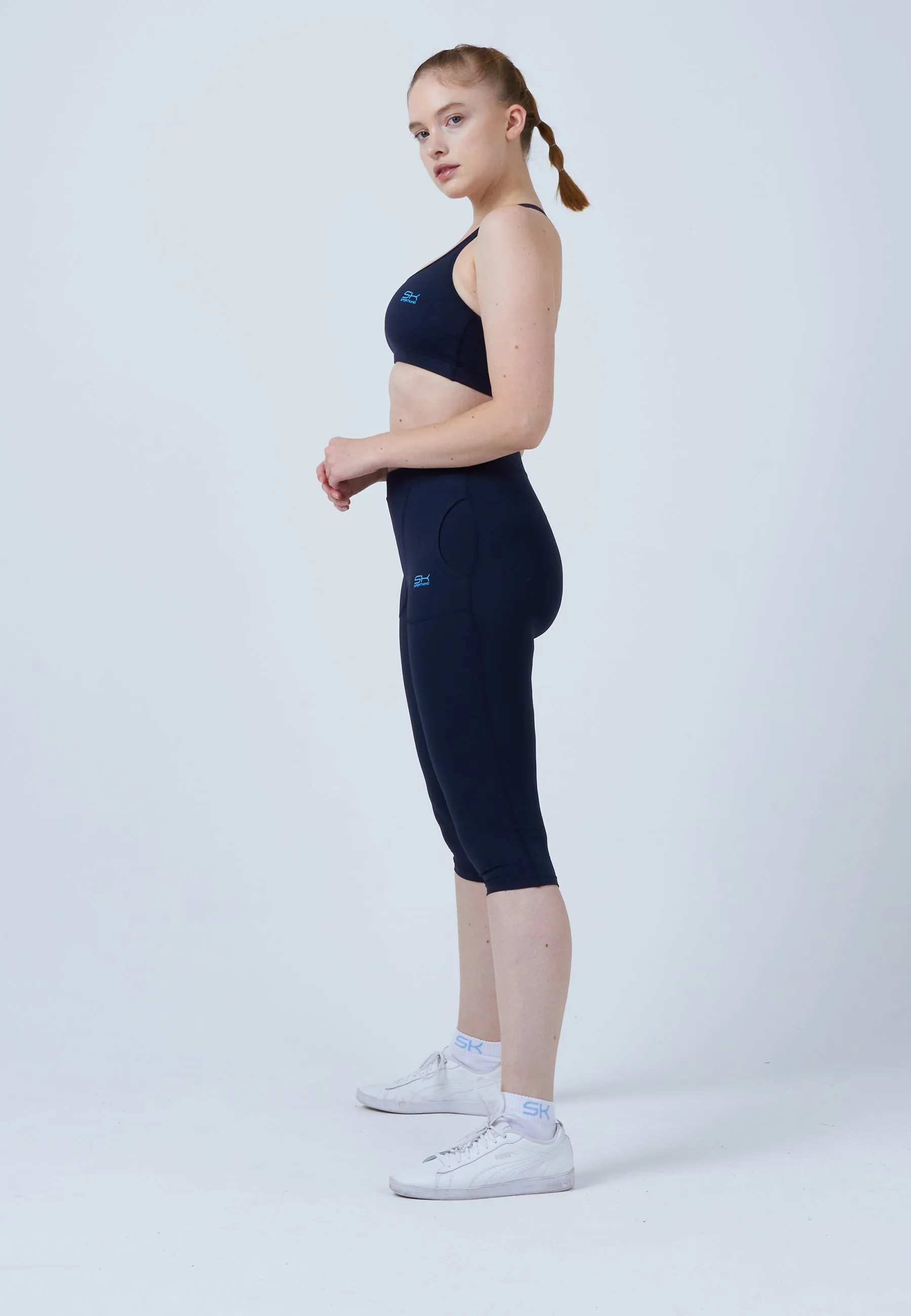 3/4 Tennis Leggings with pockets, navy blue