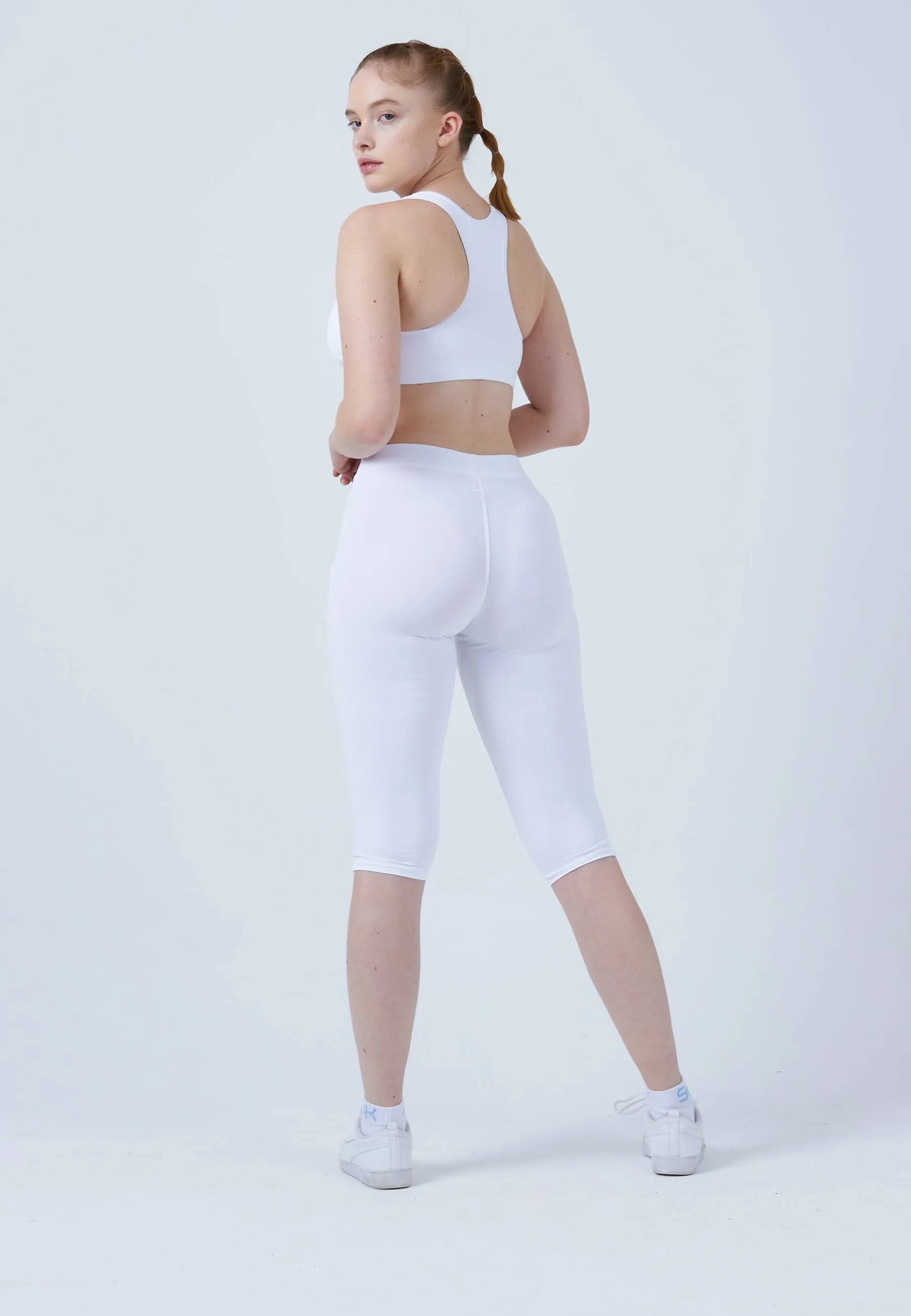 3/4 Tennis Leggings with pockets, white