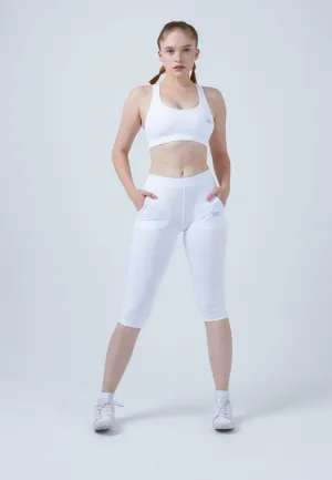 3/4 Tennis Leggings with pockets, white