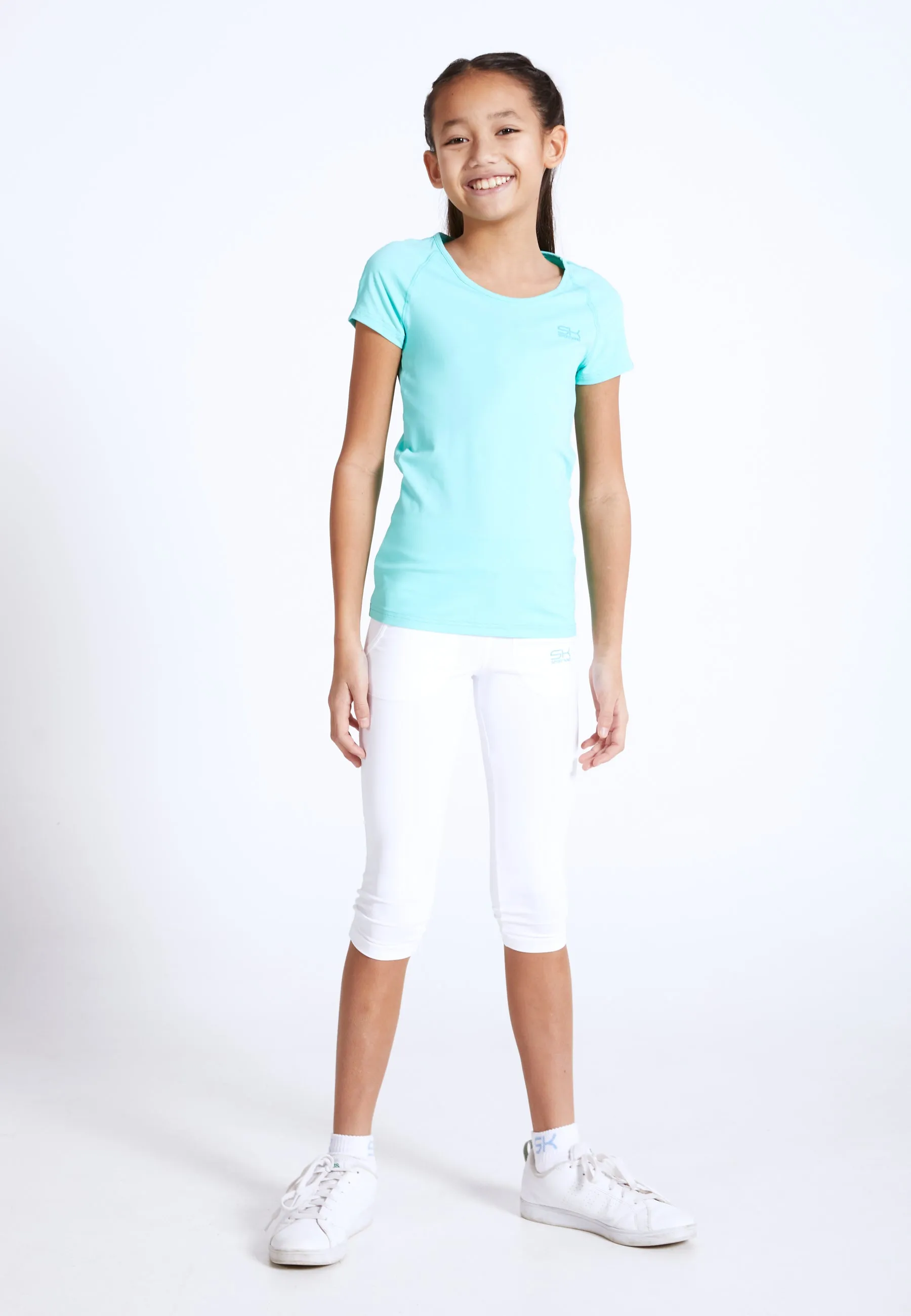 3/4 Tennis Leggings with pockets, white