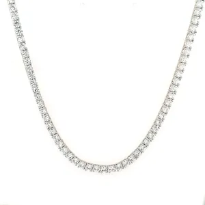 45cm Rhodium Plated Sterling Silver Tennis Necklace