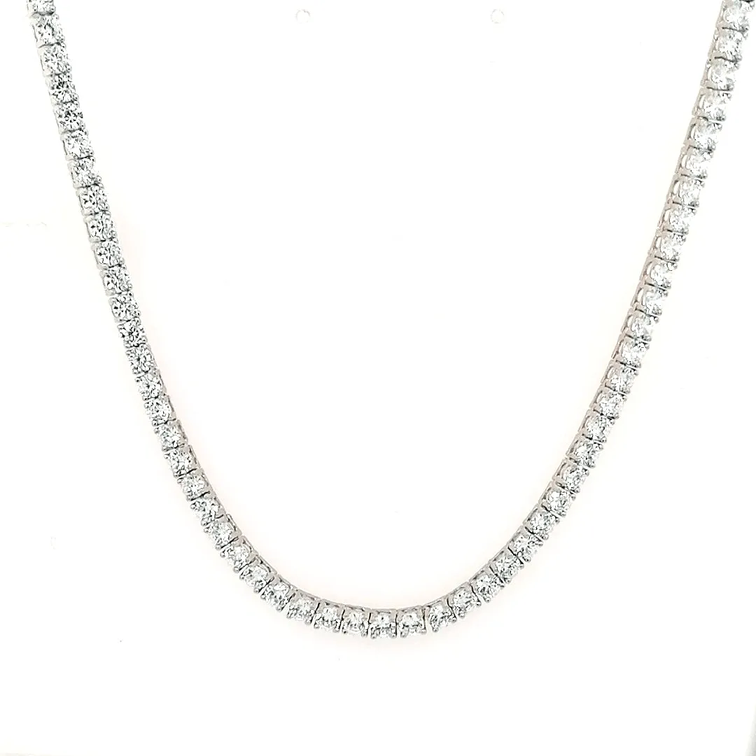 45cm Rhodium Plated Sterling Silver Tennis Necklace