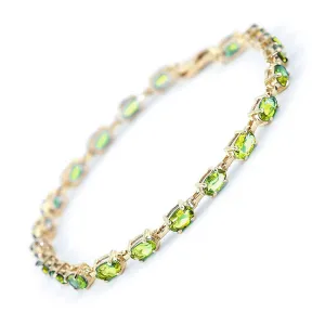 5.5 Carat 14K Solid Yellow Gold Tennis Bracelet Peridot