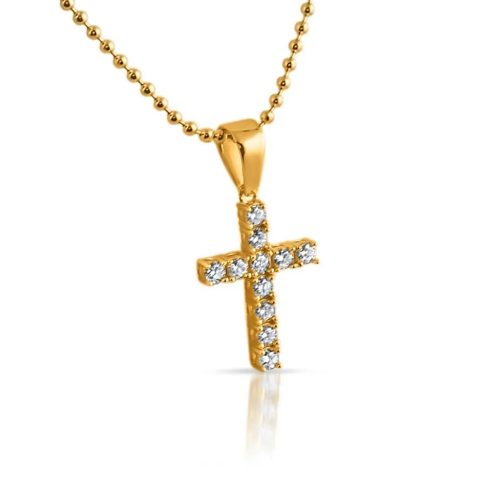 .925 Sterling Silver 3MM CZ Tennis Cross