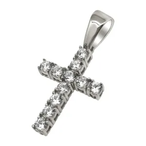 .925 Sterling Silver 3MM CZ Tennis Cross