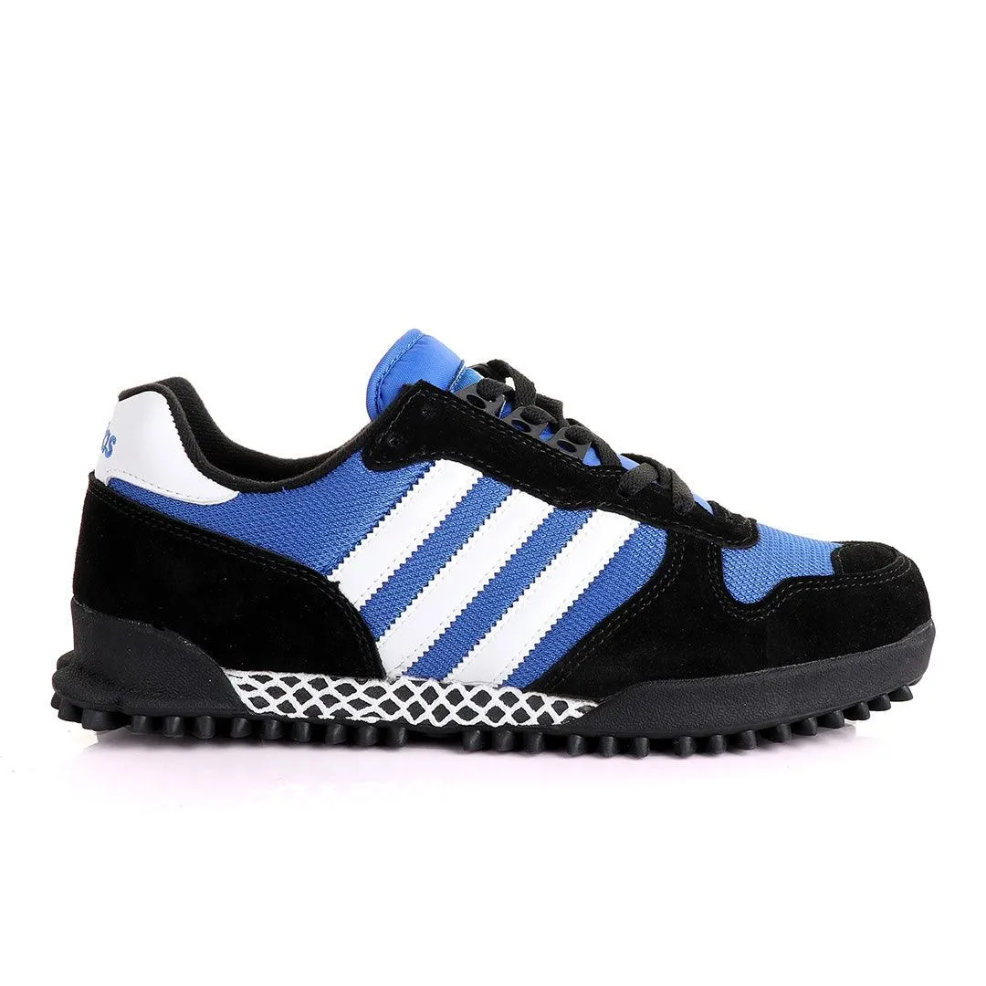 Ad Simplified Fabric Black And Royal Blue Sneakers