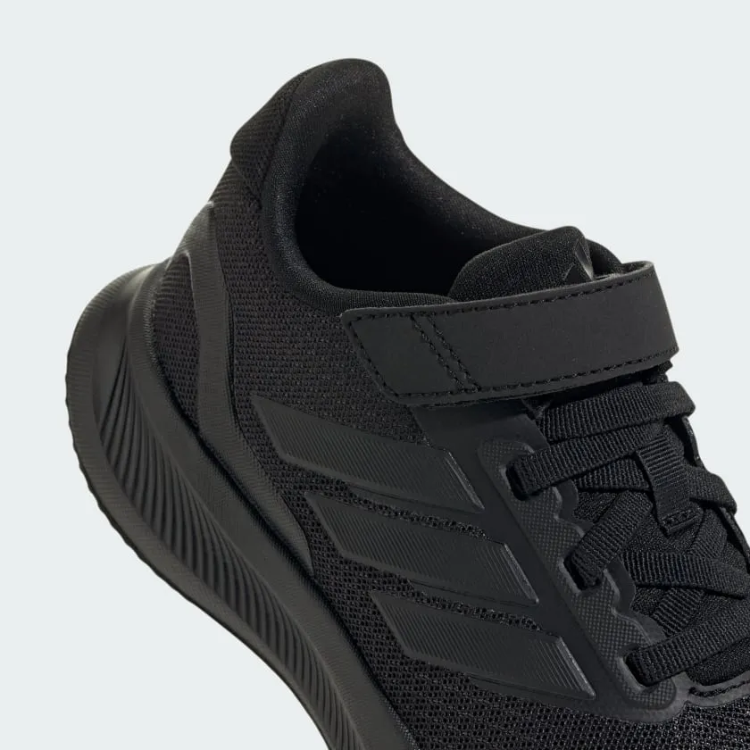 ADIDAS KID'S RUNFALCON 5 HOOK N' LOOP TRIPLE BLACK RUNNING SOES