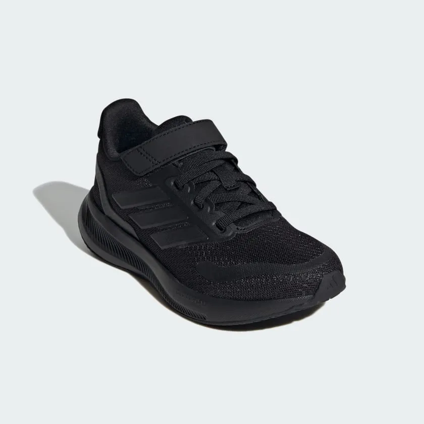 ADIDAS KID'S RUNFALCON 5 HOOK N' LOOP TRIPLE BLACK RUNNING SOES