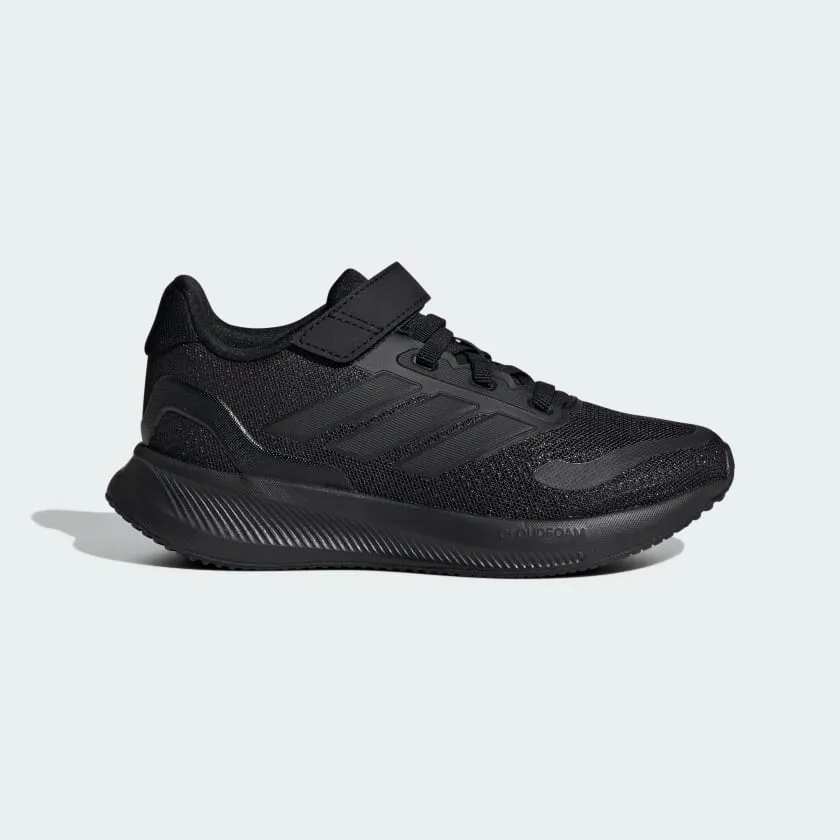 ADIDAS KID'S RUNFALCON 5 HOOK N' LOOP TRIPLE BLACK RUNNING SOES