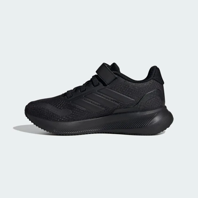 ADIDAS KID'S RUNFALCON 5 HOOK N' LOOP TRIPLE BLACK RUNNING SOES