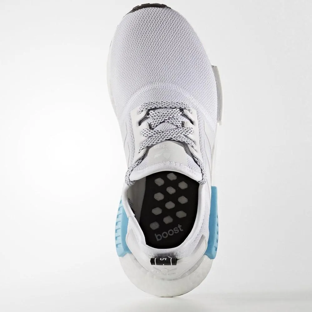 Adidas NMD_R1 Kids White-Bright Cyan