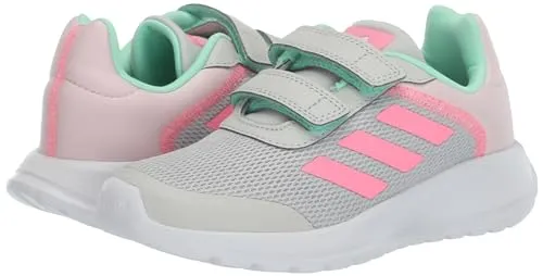 adidas Tensaur Running Shoe, Grey/Beam Pink/Bliss Lilac (Velcro), 6 US Unisex Big Kid