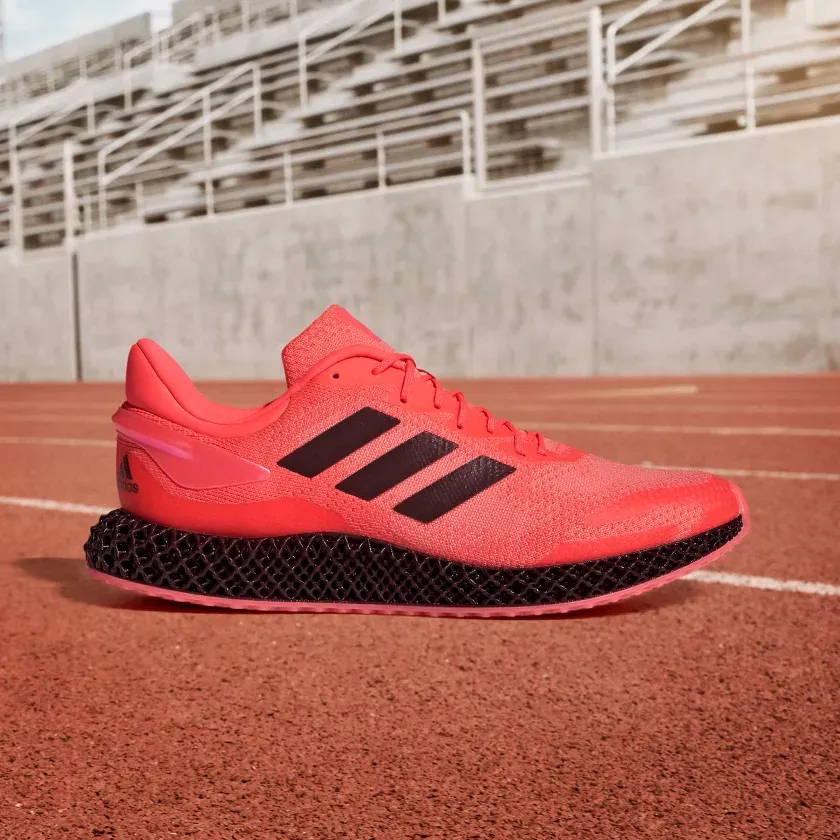 Adidas Unisex 4D Run 1.0 Shoes - Signal Pink / Core Black / Light Flash Orange