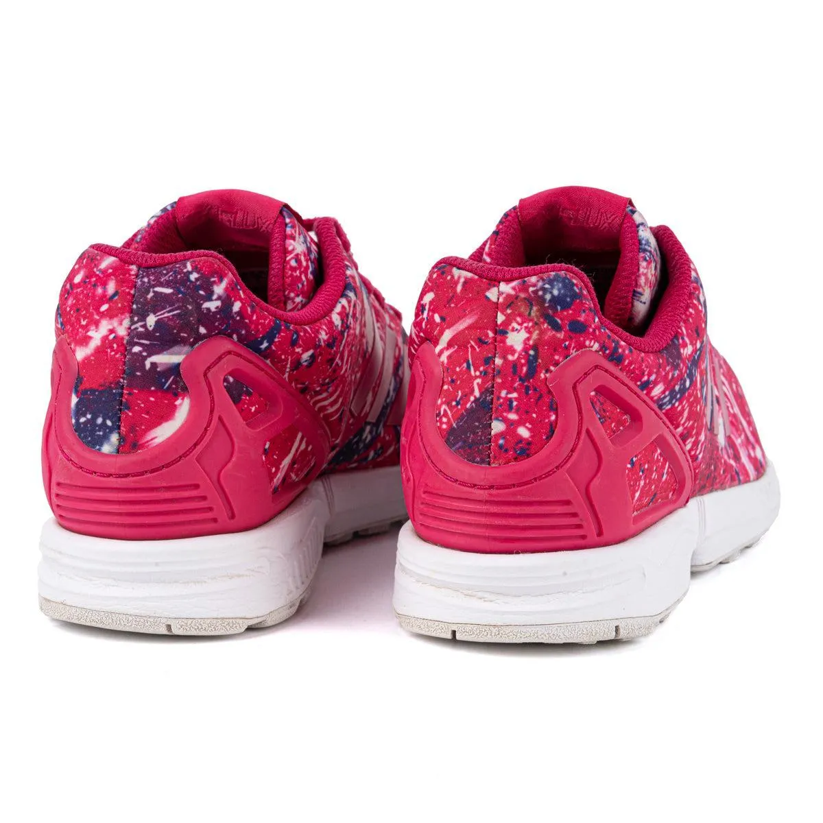 Adidas Zx Flux J Paint Splatter Low-Top Sneakers Fabric Pink Colour For Women