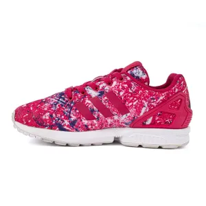 Adidas Zx Flux J Paint Splatter Low-Top Sneakers Fabric Pink Colour For Women