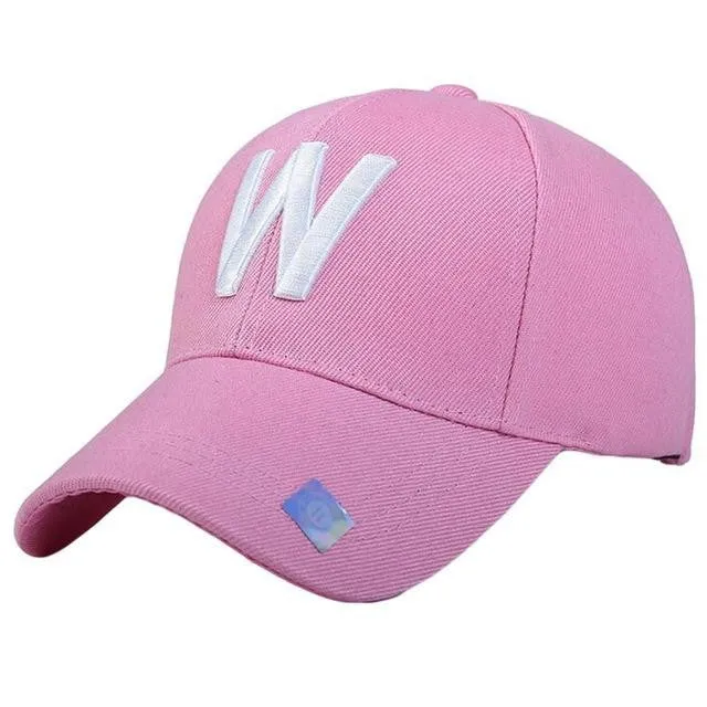 Adjustable Simple Solid Letter Embroidery Baseball Tennis Cap