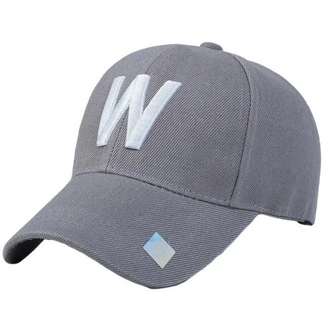 Adjustable Simple Solid Letter Embroidery Baseball Tennis Cap