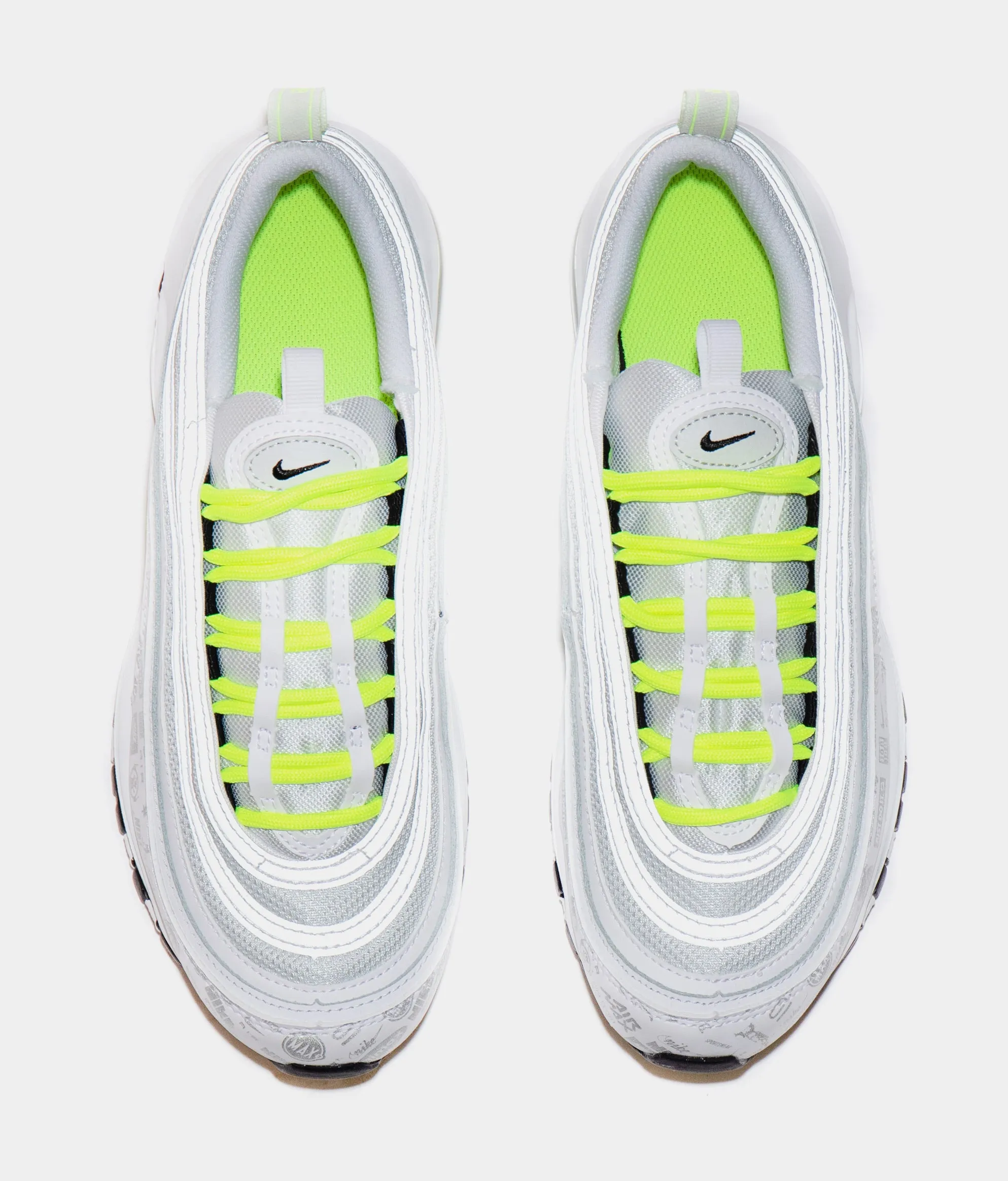 Air Max 97 Grade School Lifestyle Shoe (White/Volt Green) Free Shipping