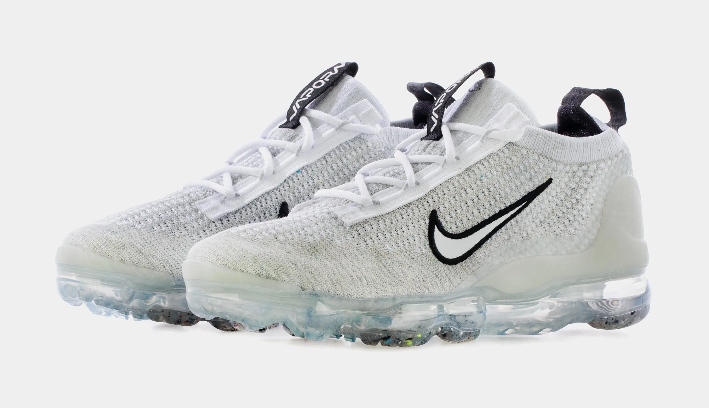 Air VaporMax 2021 FK Grade School Running Shoes (White/Grey)