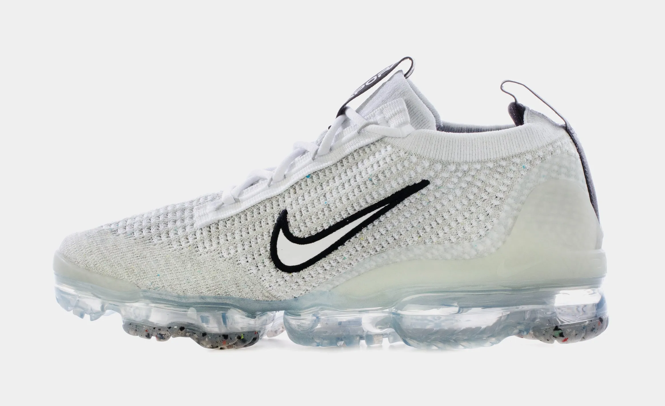 Air VaporMax 2021 FK Grade School Running Shoes (White/Grey)