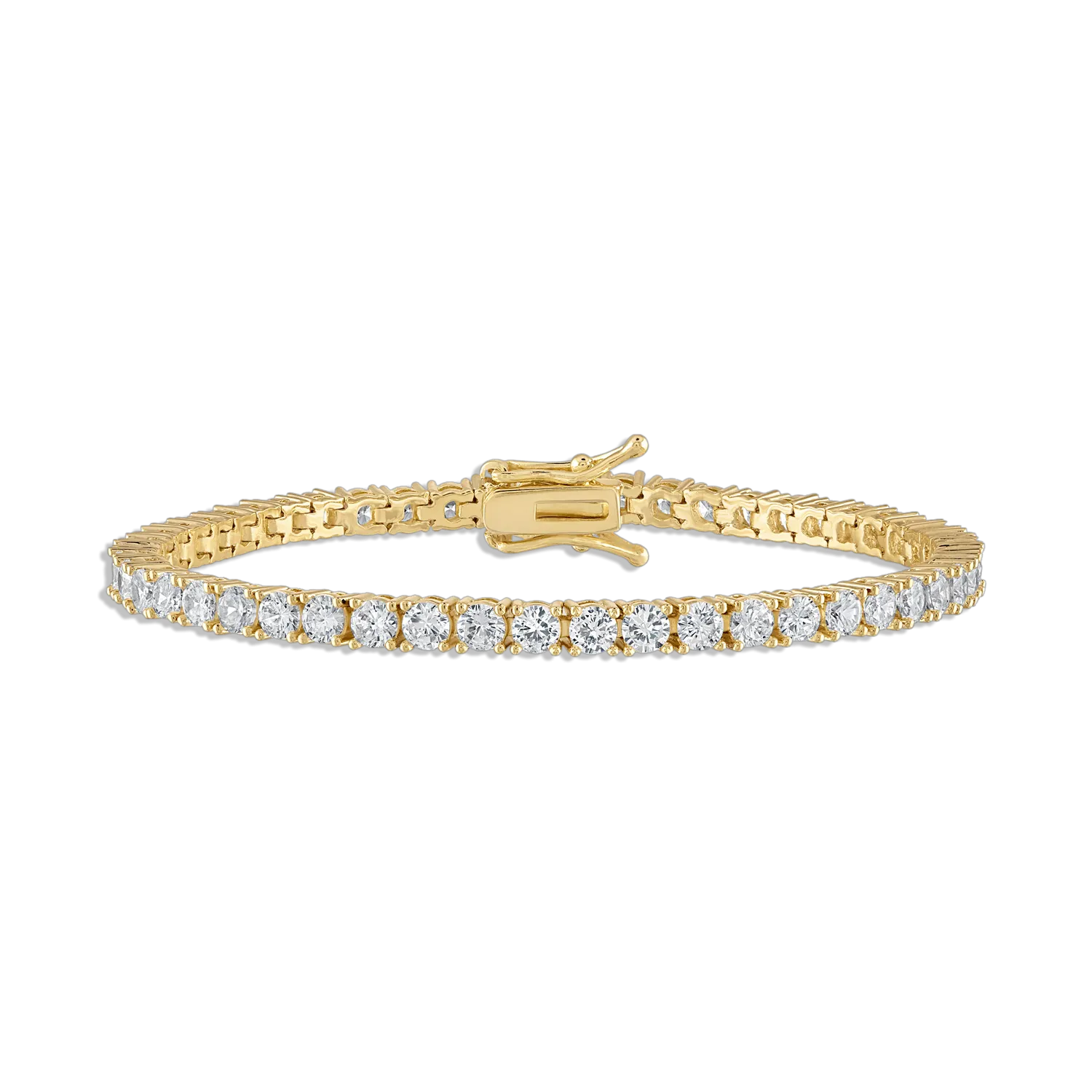 Alexa Leigh Crystal Tennis Bracelet in Yellow Gold-6.5