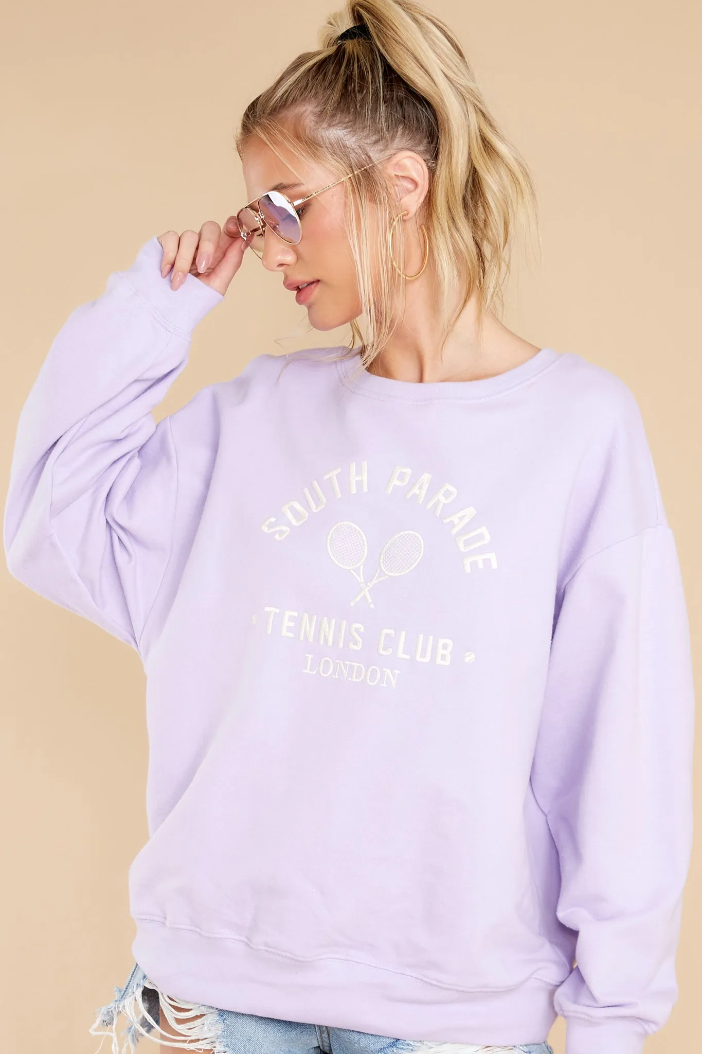 Alexa Tennis Club Lilac Oversized Sweatshirt