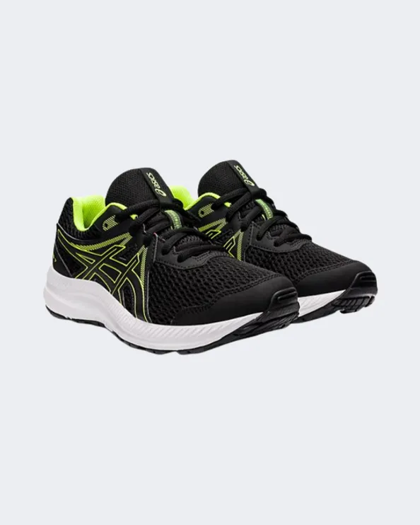 Asics Contend 7 Gs Gs-Boys Running Shoes Black/Green 1014A192-005