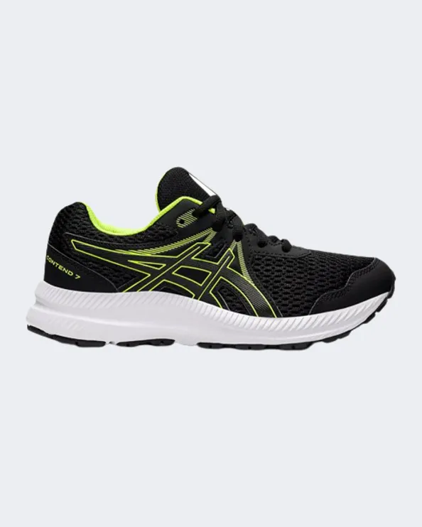 Asics Contend 7 Gs Gs-Boys Running Shoes Black/Green 1014A192-005