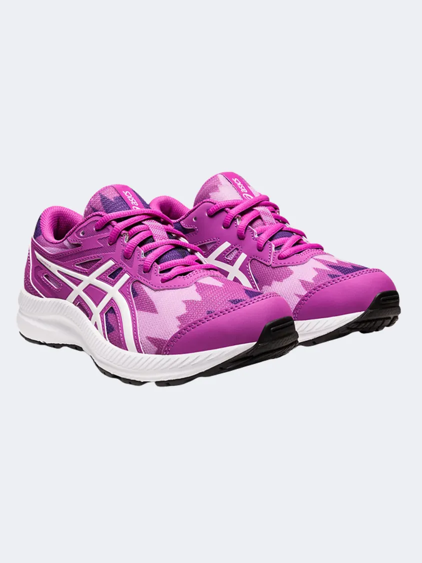 Asics Contend 8 Gs-Girls Running Shoes Orchid/White