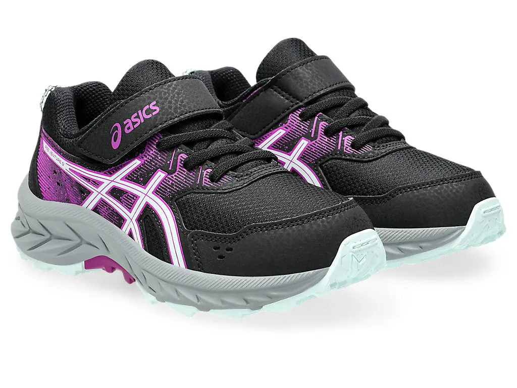 ASICS KID'S GEL VENTURE 9 PRE-SCHOOL HOOK N' LOOP BLACK/SEA RUNNING SHOES