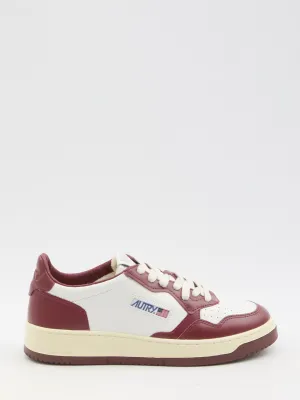 Autry Medalist Low Top Sneakers in Burgundy