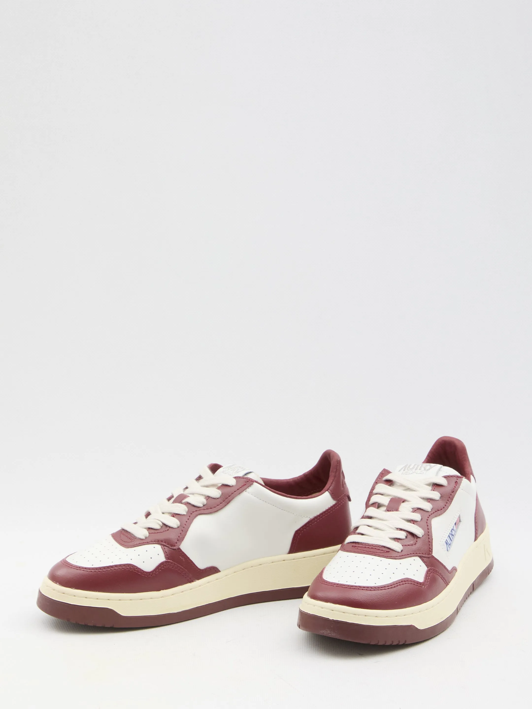 Autry Medalist Low Top Sneakers in Burgundy