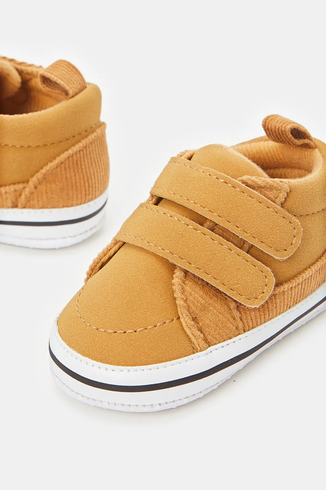 Baby Brown Velcro Strap Pram Shoes