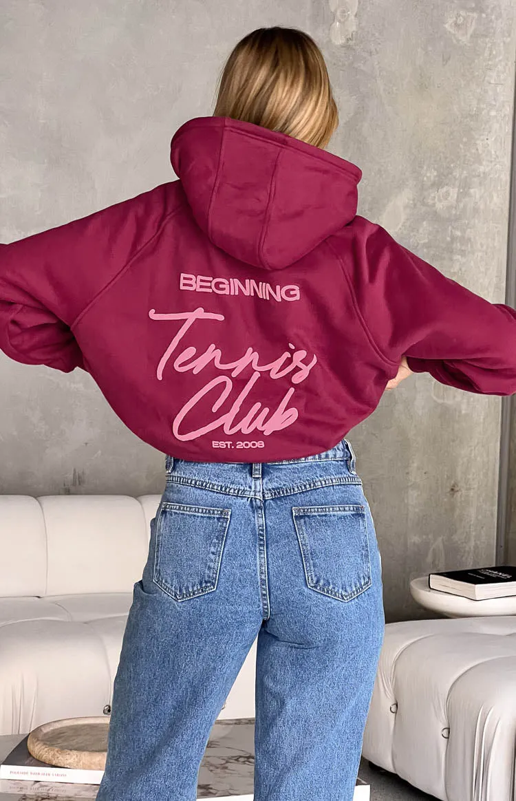 Beginning Red Tennis Club Bubble Hoodie