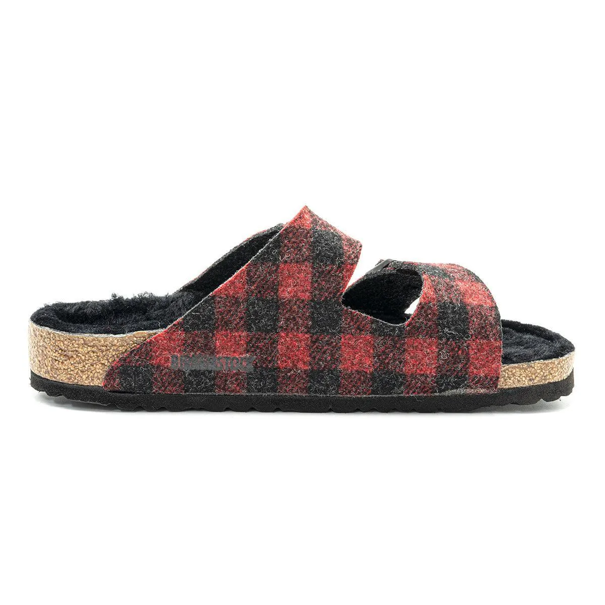 Birkenstock Arizona Rivet Plaid Casual Sandals Fabric Red Colour For Men