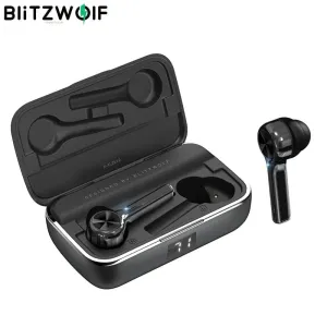 BlitzWolf BW-FYE6 Bluetooth V5.0 In-Ear Earphones | Digital Display Touch Control | Graphene Portable Charger Carry Case for Smartphones