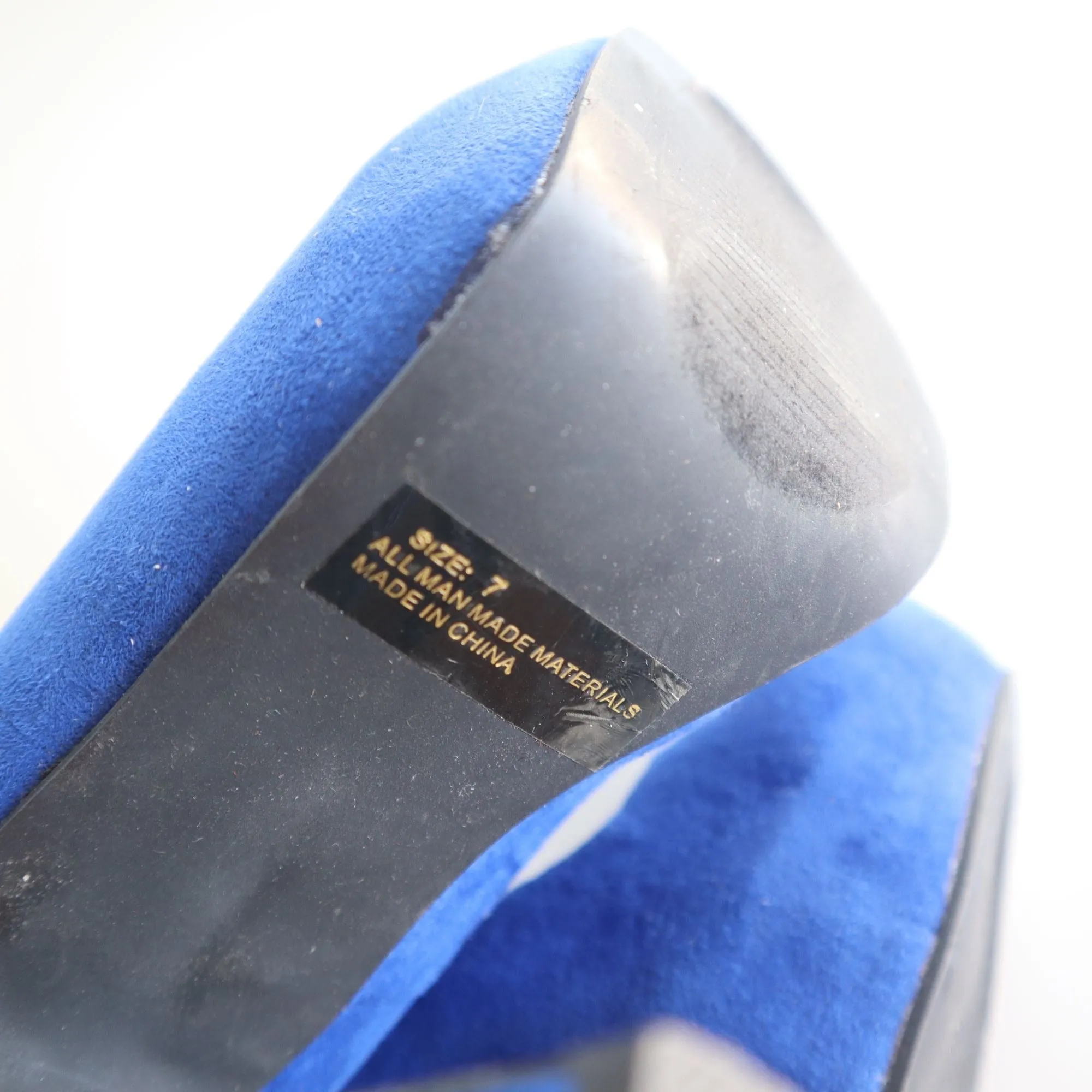 Blue Suede Closed Toe High Heels By Qupid Size 7