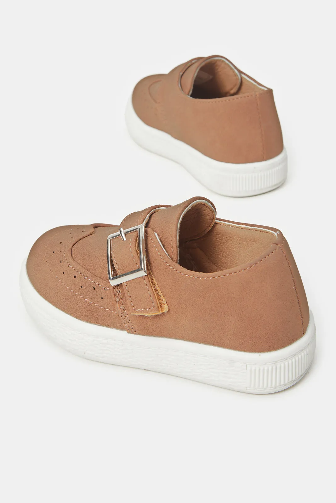 Boys Brown Embellished Sneakers