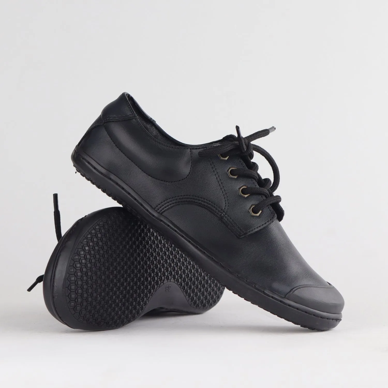 Boys Lace-up School Shoe in Black Sizes 34-38 - 7824