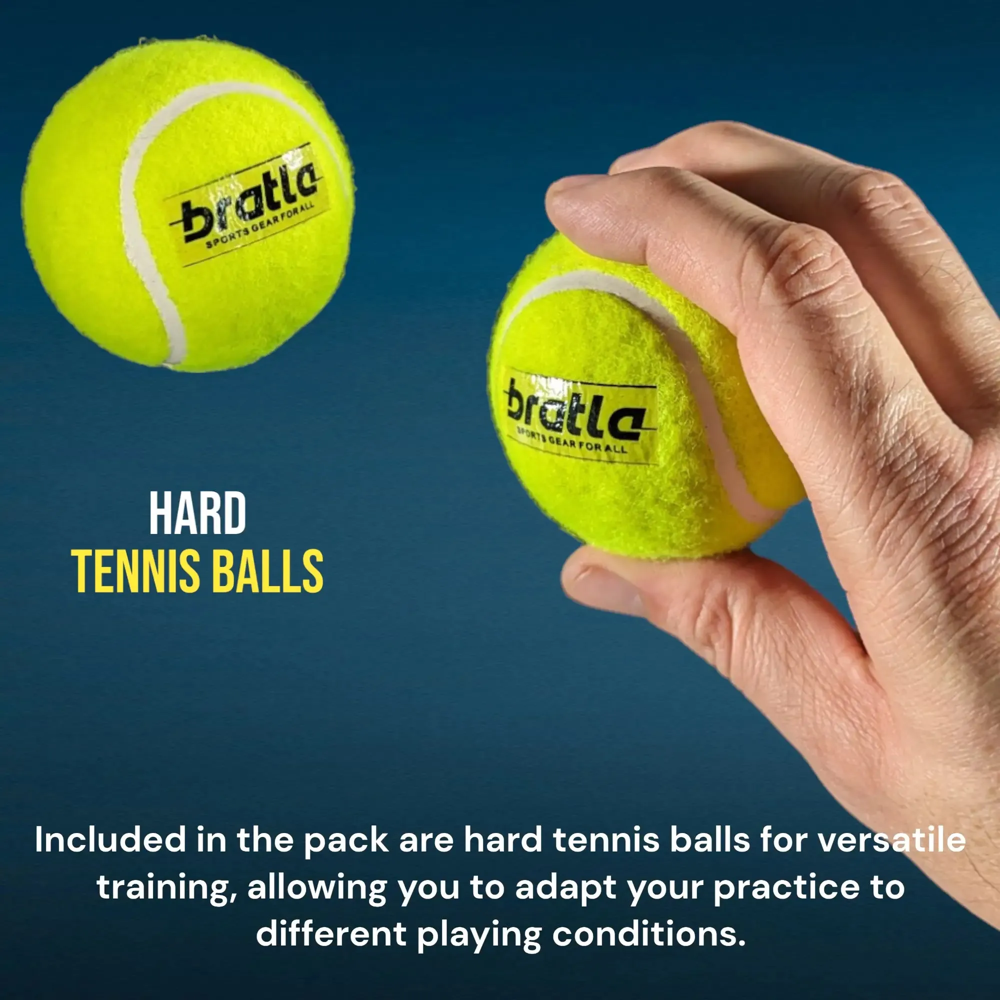 Bratla Heavy Tennis Cricket Ball 125g - Pack of 6 | Hard Tennis Balls for Softball Cricket Games