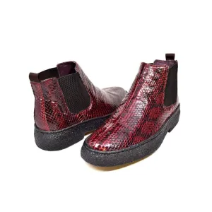 British Walkers Soho Limited Edition Men's Burgundy Snake Skin Leather Boots