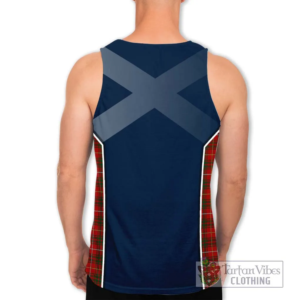 Bruce Tartan Men's Tank Top with Family Crest and Lion Rampant Vibes Sport Style