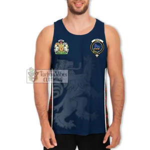 Bruce Tartan Men's Tank Top with Family Crest and Lion Rampant Vibes Sport Style