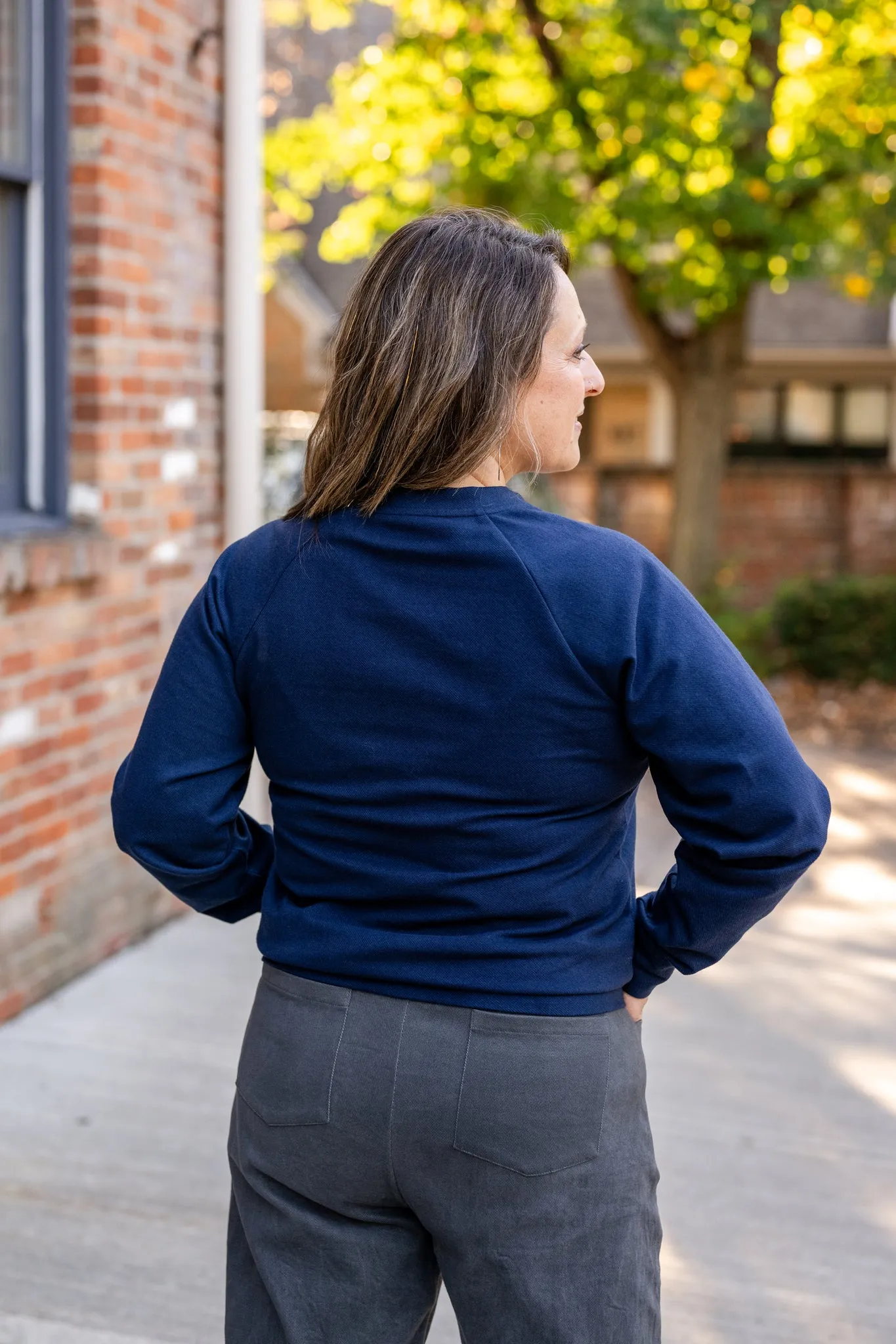 Button Crew Neck Pull-Over